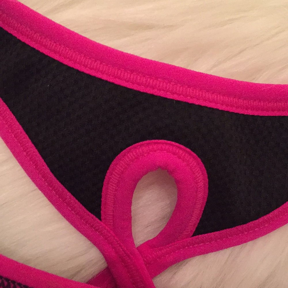 DANSKIN NOW PINK & BLACK PADDED SPORTS BRA - Picture 7 of 8